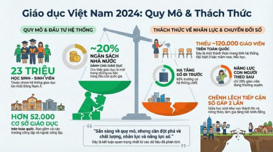 Ảnh của [Infographic] Giáo dục Việt Nam 2024: Khi quy mô không còn là câu hỏi lớn nhất